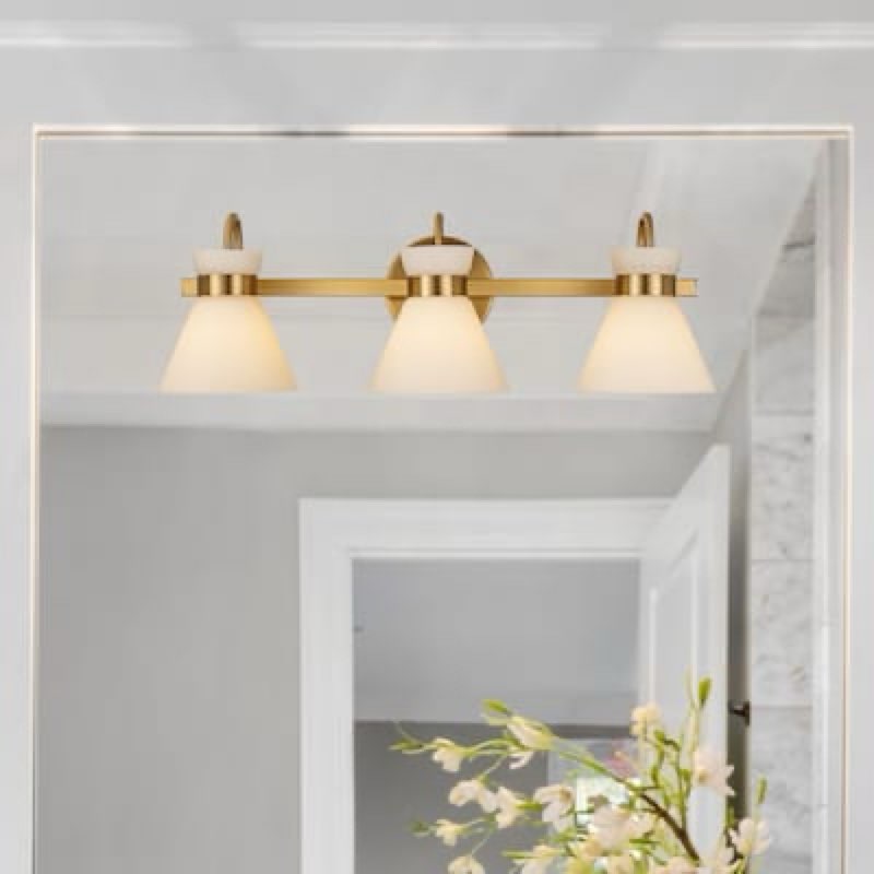 origin 21 zadie 24-in 3 light champagne mid-century bathroom vanity light