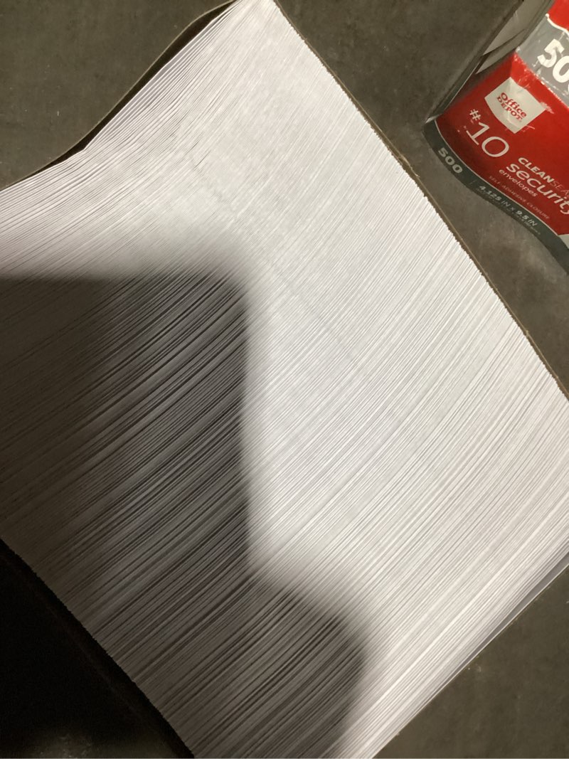 Condition photo showing Good Condition for office depot clean seal(tm) security envelopes, #10 (4 1/8in. x 9 1/2in.), white, box of 500, 12015