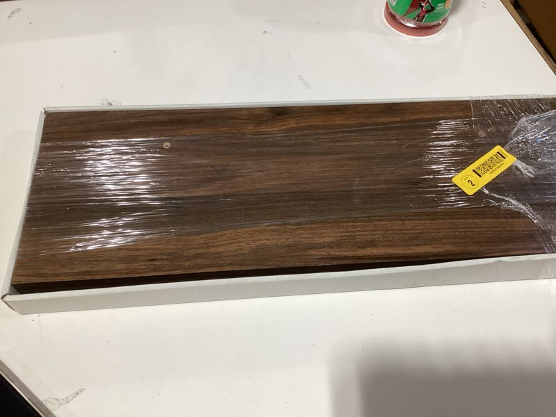 Condition photo showing Good Condition for rubbermaid 9.8-in d x 23.8-in l chestnut oak laminate rectangular shelf board