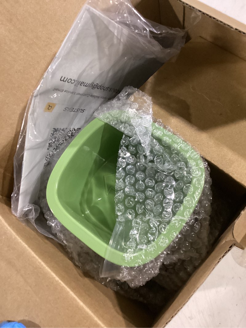 Condition photo showing Good Condition for susteas rotary cheese grater with handle - vegetable shredder with 5 well-designed blades & strong suction base,round mandoline slicer & food chopper for kitchen,with blade storage box(retro green)