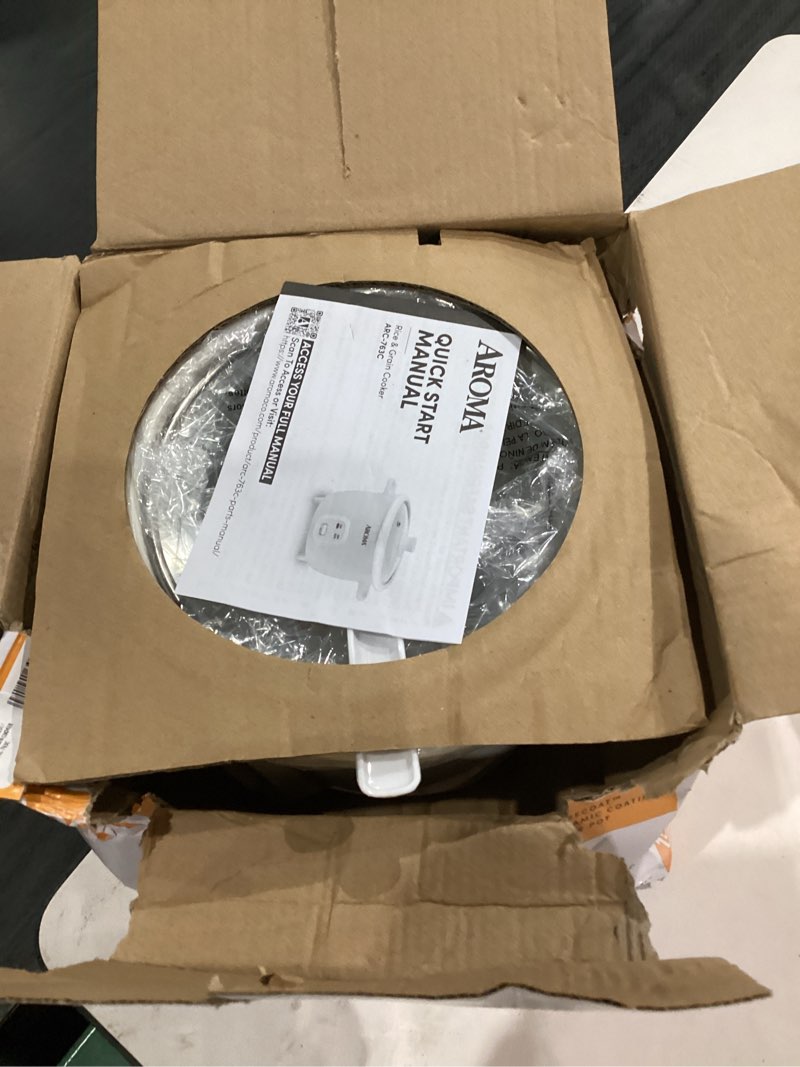 Condition photo showing As Is for AROMA CoreCoat Pot-Style Rice Cooker with One-Touch Control and Non-Stick Ceramic Coating (6 Cups Cooked, 3 Cups Uncooked)