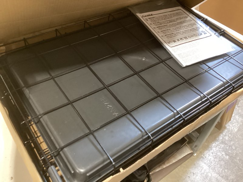 Condition photo showing Good Condition for midwest homes for pets newly enhanced double door icrate dog crate, includes leak-proof pan, floor protecting feet, divider panel & new patented features