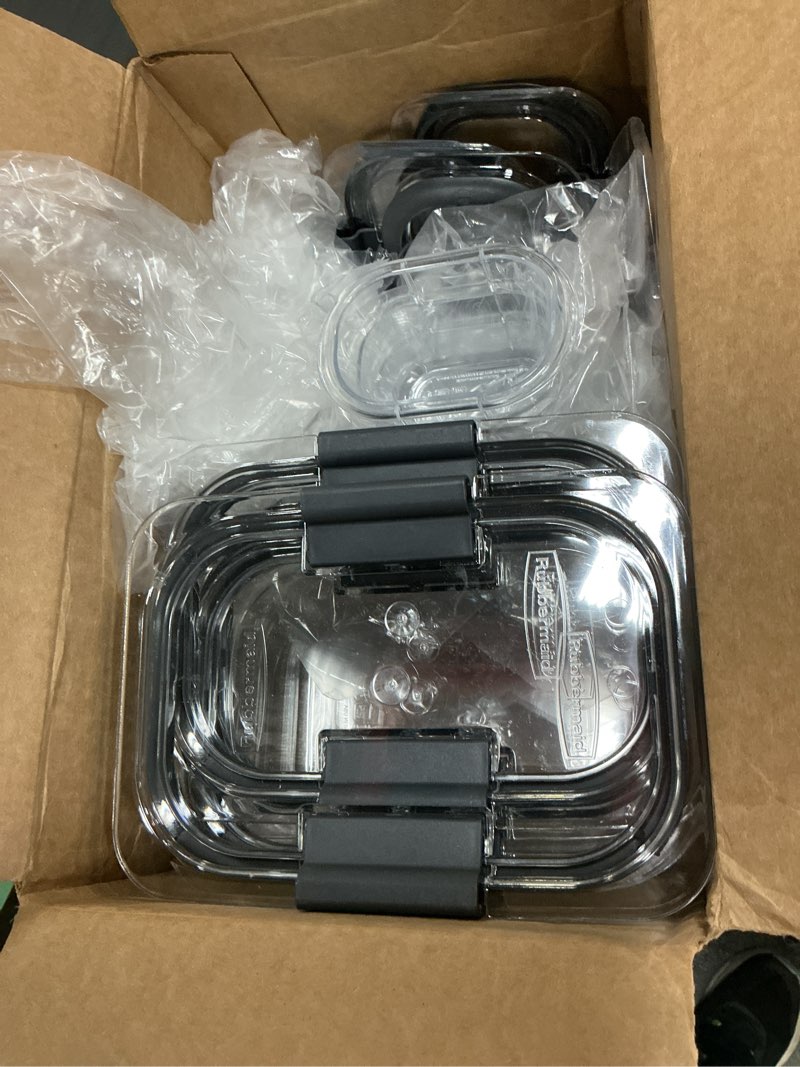 Condition photo showing Good Condition for rubbermaid brilliance bpa-free airtight food storage containers, 24-piece set, easy for meal prep, lunch & leftovers