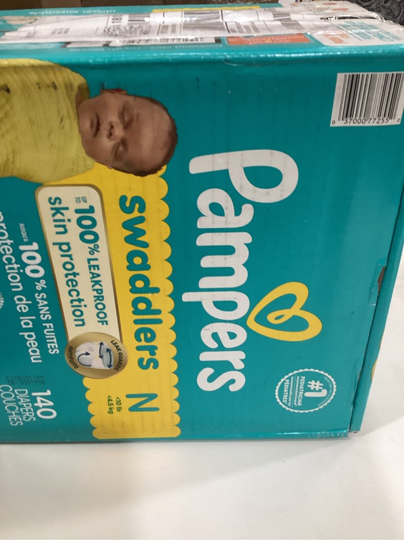 Condition photo showing New/Like New for Pampers Swaddlers Diapers, Size 0 (up to 10 lbs), 140 Count, Absorbent, Keeps Baby Dry and Comfortable, Skin Safe Disposable Baby Diaper (Packaging May Vary) Newborn 140