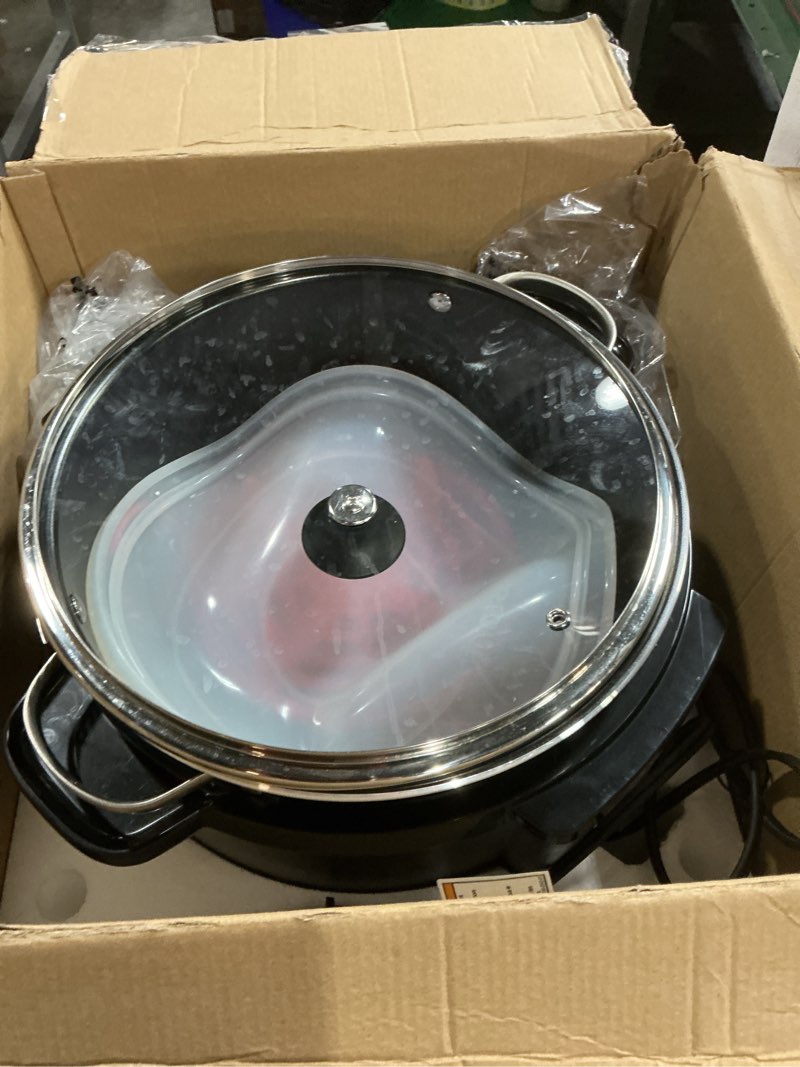Condition photo showing As Is for instant pot superior cooker 7.5qt slow cooker and multicooker, 4-in-1 functions, sears/sauté, slow cooks/roast, steams and warms, from the makers of instant pot