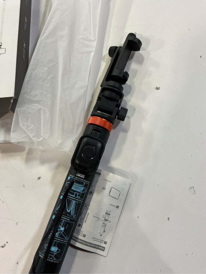 Condition photo showing Good Condition for EUCOS 62" Phone Tripod, Tripod for iPhone & Selfie Stick with Remote, Extendable Cell Phone Stand & Ultimate Phone Holder, Solidest Phone Stand Compatible with iPhone/Android Inferno Mix Carbon Black