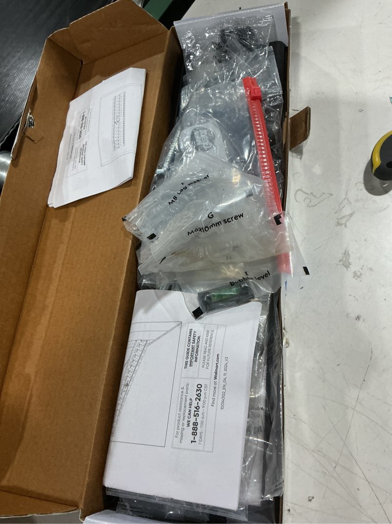 Condition photo showing As Is for onn no stud mount for 24" to 90" tvs, etl listed, fixed/no stud, holds up to 150 lbs
