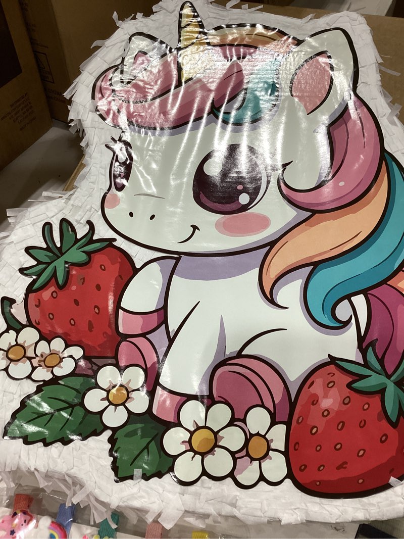 Unicorn Piñata for Birthday Parties with 127 Pcs Set Including Hitting Stick, Confetti, Blindfold, B