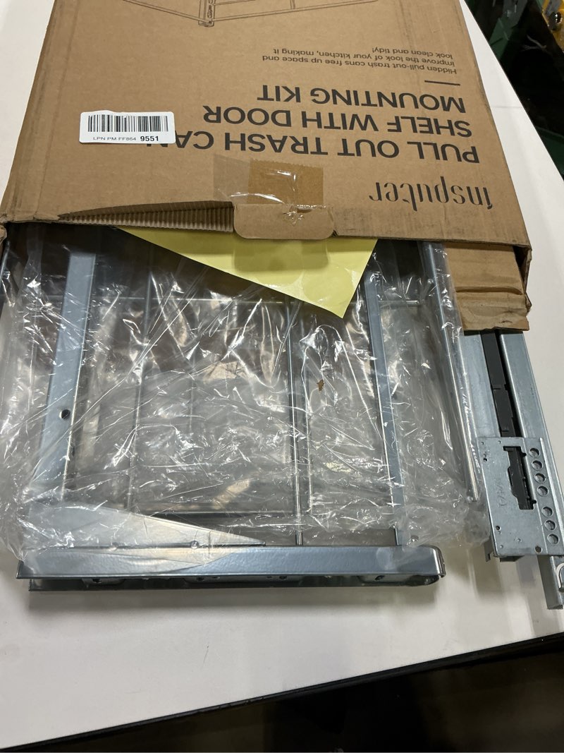 Condition photo showing Good Condition for Insputer Dual Pull Out Trash Can Under Cabinet with Soft-Close Slides, Heavy Duty Under Sink Trash Can Kit for Kitchen Sink, Laundry, Garbage Can Not Included, Requires 17" W X 24" D Cabinets Double Silver