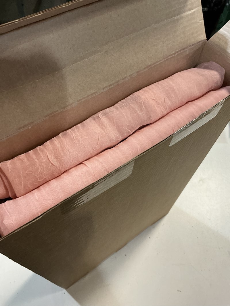 Condition photo showing New/Like New for ovzme ivory sheer curtains 96 inches long 2 panels set, farmhouse elegant textured pinch pleated curtain panels crinkled voile draperies privacy with light filtering for bedroom, 60wx96l inches 60"w x 96"l (pack of 2) ivory