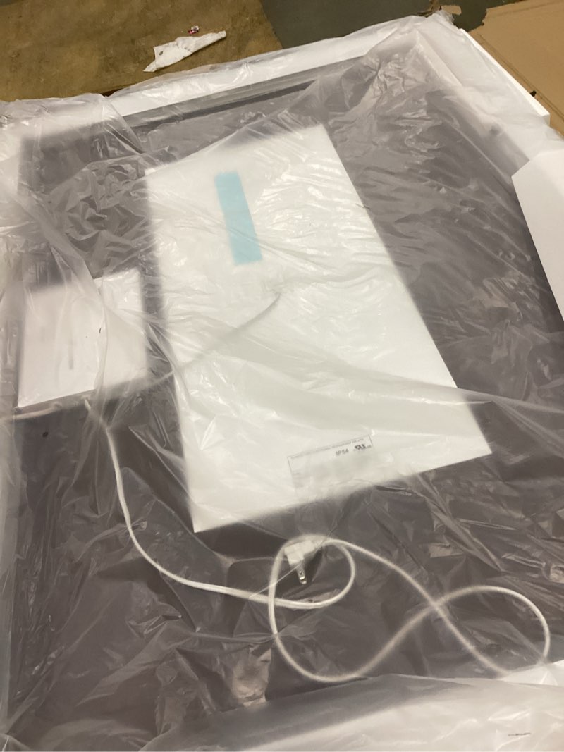 ISKM Framed LED Mirror for Bathroom 55"x40", Dimmable LED Bathroom Mirror with Lights, Anti-Fog, Fro