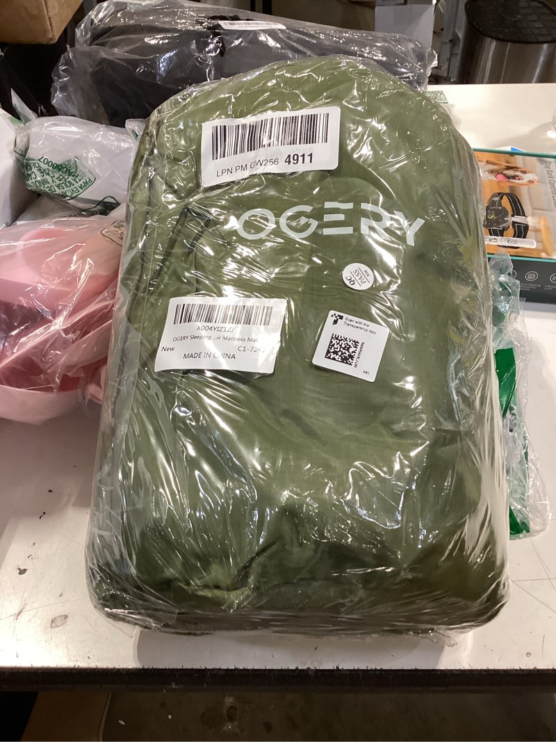 Condition photo showing Good Condition for ogery double sleeping pad, ultralight inflating inflatable sleeping pad for camping with pillow built-in foot pump, 6" extra-thick reinforced camping pad for hiking, backpacking, tent, green green full