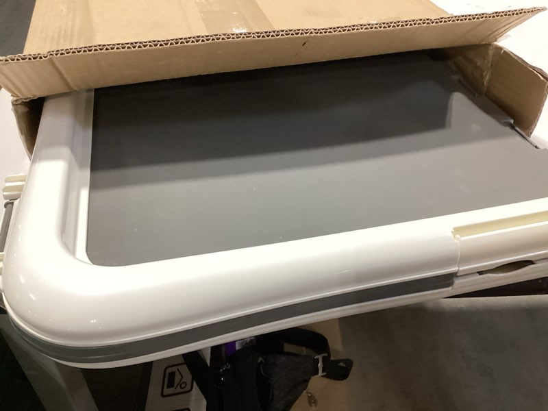 Condition photo showing Good Condition for amazon basics dog training pad holder with secured latches, extra thick and non-slip base, recycled plastic, 28 x 34 inch, large, white and charcoal 28'' x 34''
