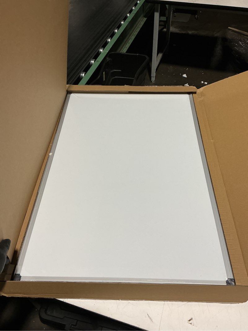 Condition photo showing Good Condition for VUSIGN 36" x 24" Magnetic Whiteboard for Wall, Dry Erase Board with Silver Aluminum Frame, Hanging White Board for Office, Home, Classroom – Includes 1 Eraser, 2 Multicolor Markers & 4 Magnets