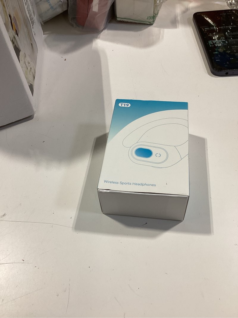 Condition photo showing New/Like New for occiam active noise cancelling earbuds wireless bluetooth headphones ear buds 90hrs playback stereo bass earphones with mic over-ear hooks ipx7 waterproof headset for work sports running gym black