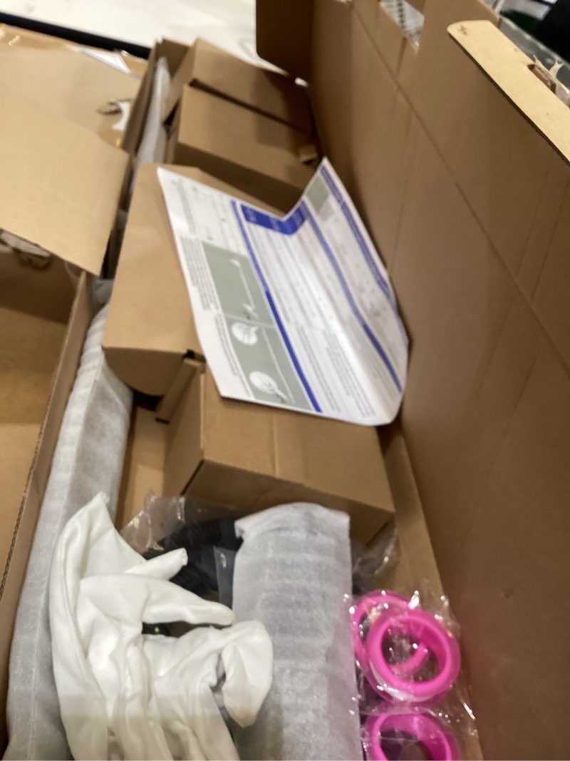 Condition photo showing New/Like New for aquacare high pressure 8-mode handheld shower head - anti-clog nozzles, built-in power wash to clean tub, tile & pets, extra long 6 ft. stainless steel hose, wall & overhead brackets 2.5 gallon per minute premium chrome