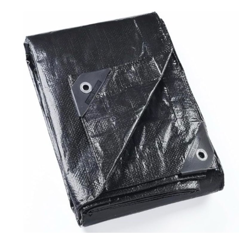 GUARD SHIELD Black Tarp 6x6 Feet Waterproof Tarps Lightweight Camping Tarp Outdoor Multi Purpose Poly Cover 6mil