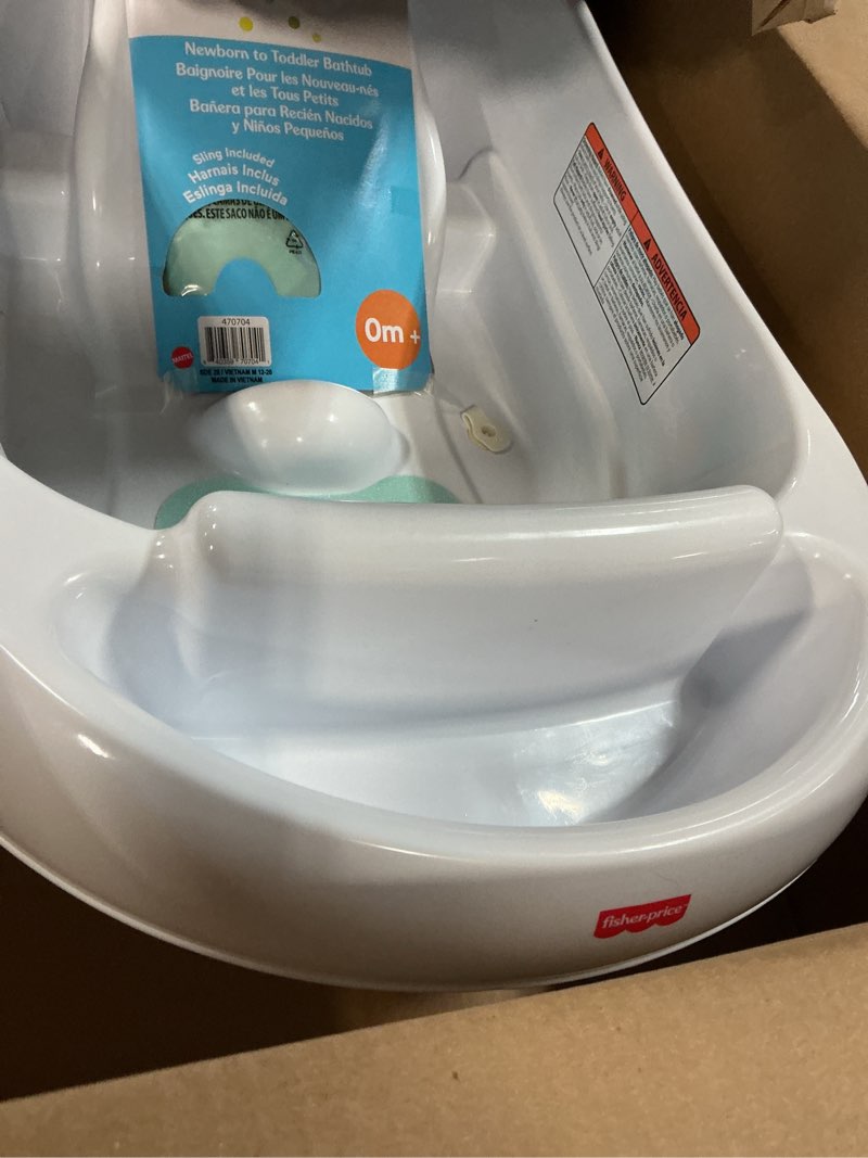 Condition photo showing Good Condition for fisher-price™ 3-n-1 grow with baby infant to toddler bath tub with supportive sling