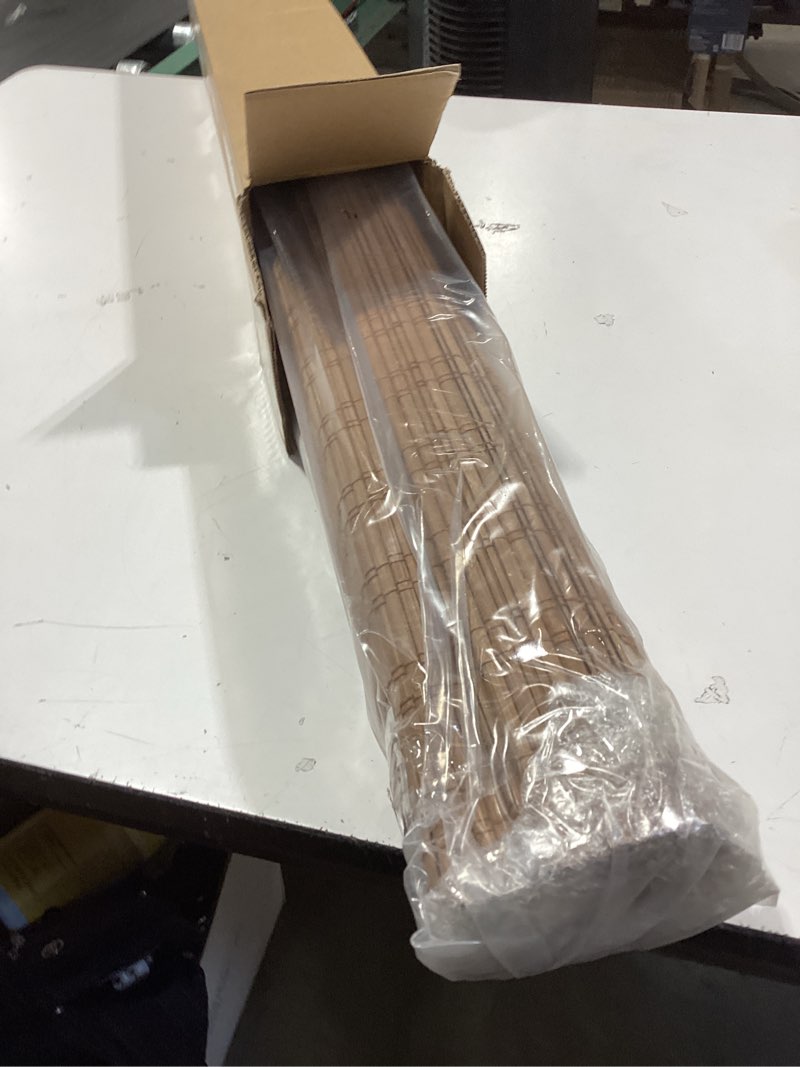 Condition photo showing Good Condition for lazblinds no tools no drill cordless bamboo roman shades, light filtering window treatment, roll up bamboo blinds for window 26'' w x 64'' h, ceylon light russet ceylon light russet 26'' w x 64'' h