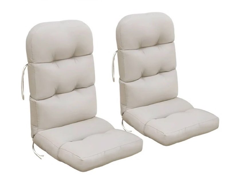 ATR ART to REAL 2 PCS Indoor or Outdoor Waterproof Adirondack Chair Seat and Back Cushion,Light Khaki