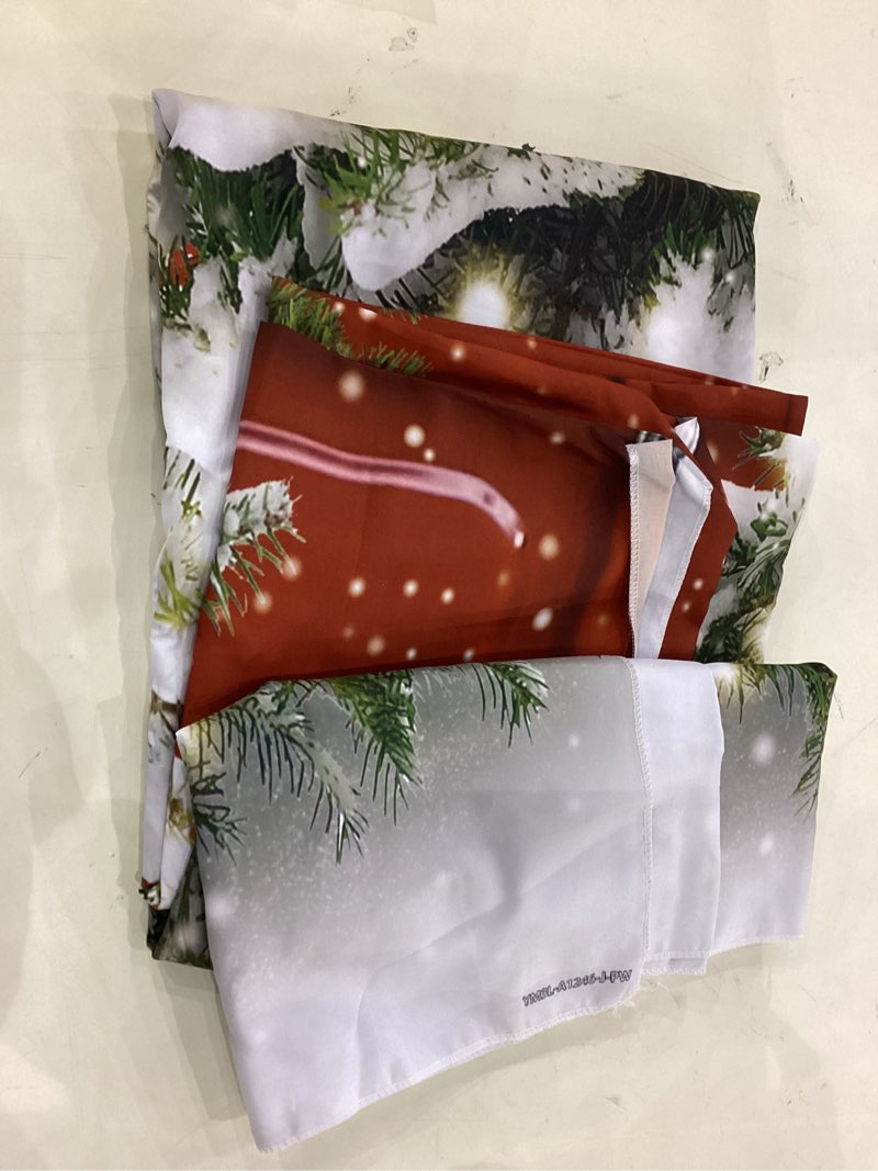 Condition photo showing New/Like New for Funnytree 118" x 95" Christmas Red Truck Backdrop Winter Snowy Forest Tree Background Xmas Let it Snow Seasonal Baby Shower Birthday Party Banner Decor Portrait Photobooth Prop Gift Supplies Favors 118 x 95 in
