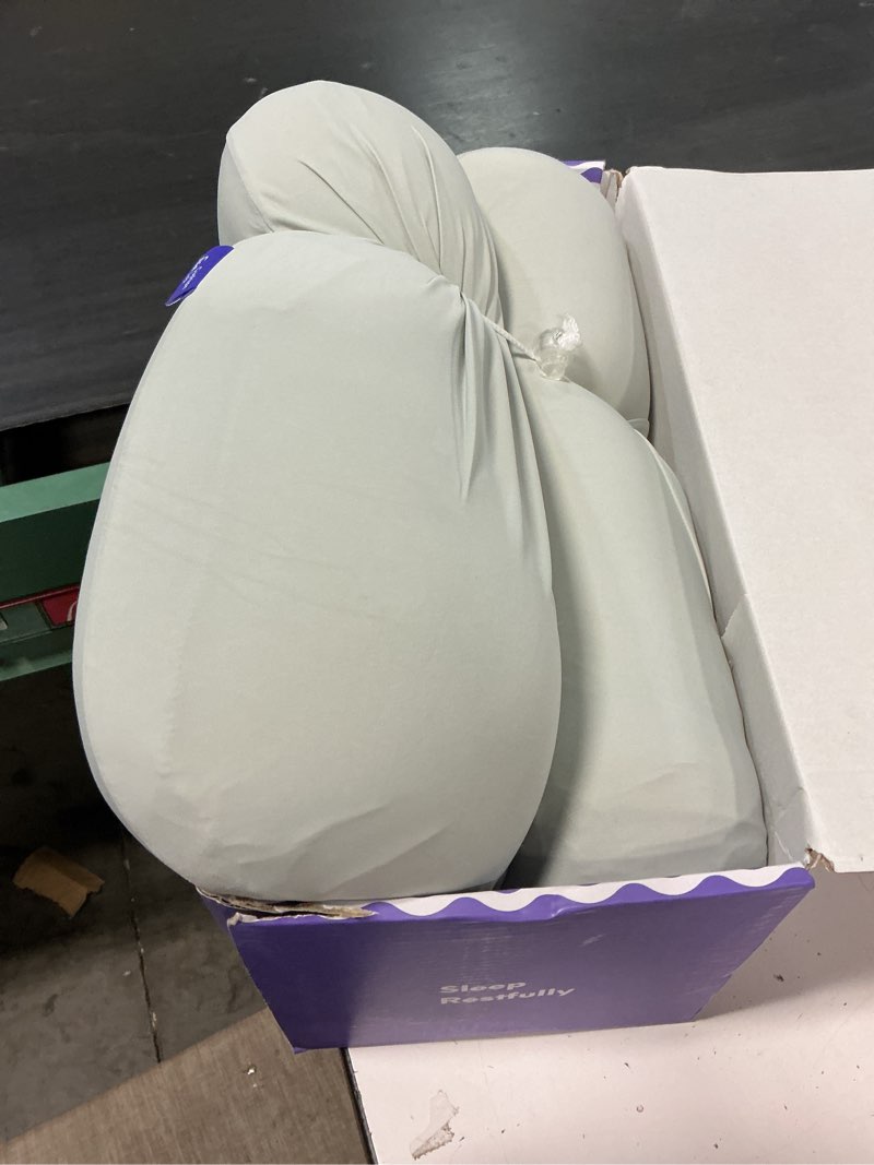 Condition photo showing Good Condition for c cushion lab deep sleep pillow, patented ergonomic contour design for side & back sleepers, orthopedic cervical shape gently cradles head & provides neck support & shoulder pain relief - calm grey