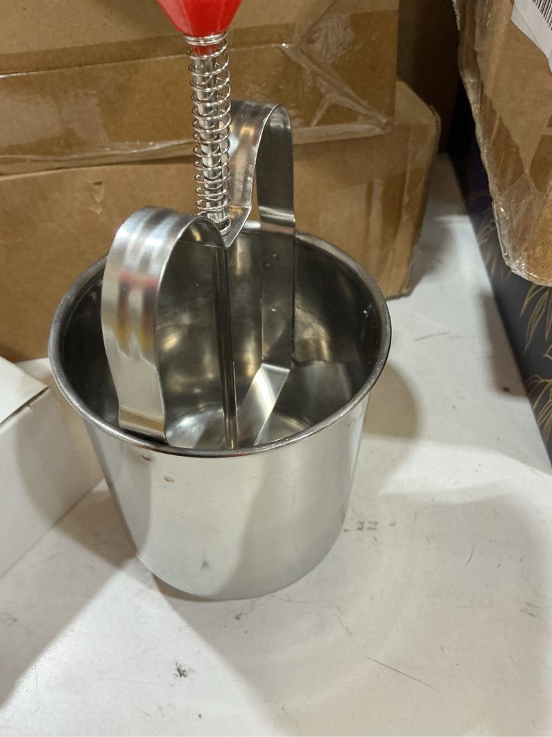 Condition photo showing Good Condition for radhe export store stainless steel medu vada and donut maker, easy press machine for homemade vada, crispy results, pack of 1