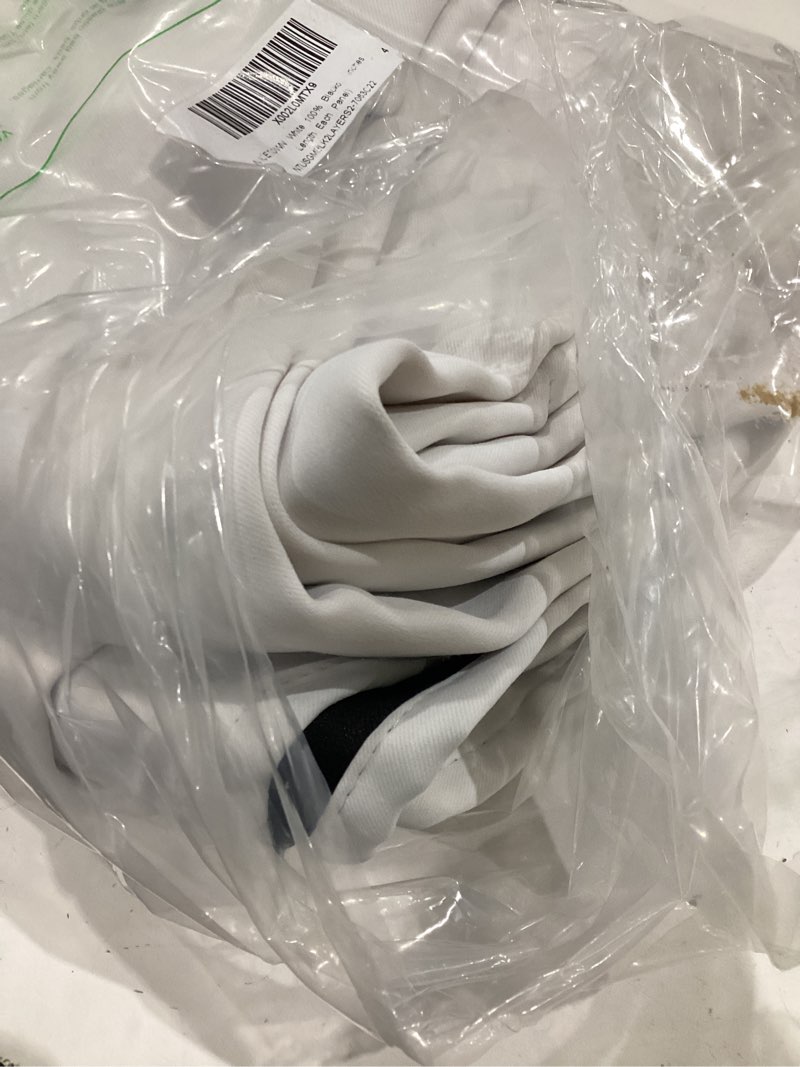 Condition photo showing As Is for nicetown white 100% blackout lined curtains, 2 thick layers completely blackout window treatment thermal insulated drapes for kitchen/bedroom (1 pair, 70 inches width x 63 inches length each panel) pure white 70"w x 63"l (pack of 2)
