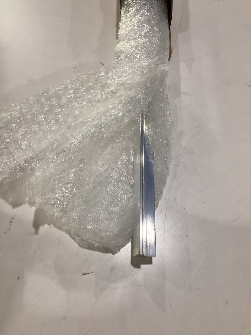 Condition photo showing As Is for blulu 2 pieces 3/4in x 3/4in aluminum angle – 6063 aluminum angle stock, structural & architectural use for frames, railings, corner guards(12" long x 3/4" wide x 1/8" thick) 12" long x 1/8" thick