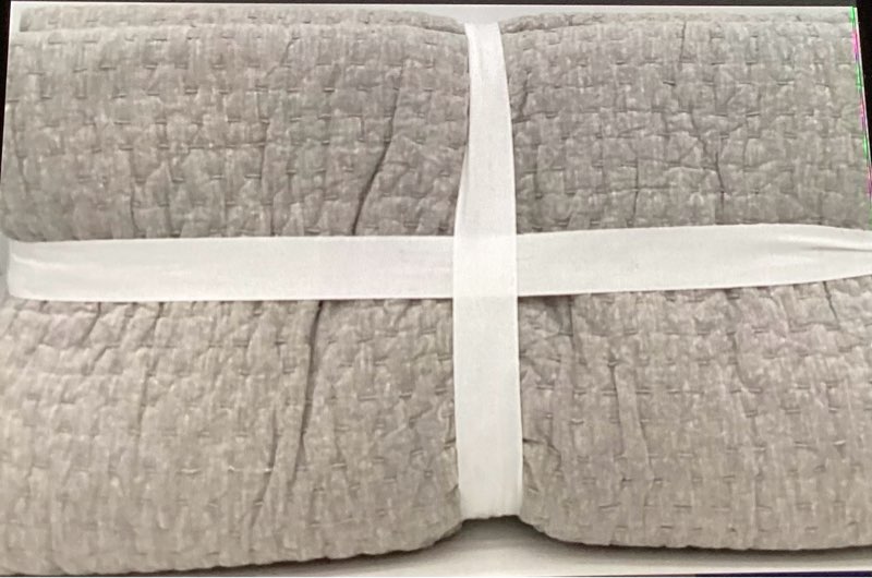 quince european linen cotton stitch quilt king color mist