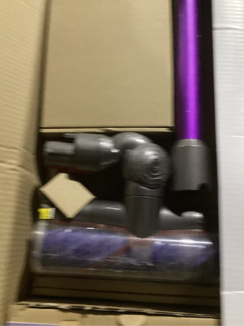 Condition photo showing As Is for dyson cordless vacuum, 280aw, 3 power modes, up to 70 minutes,² illumination reveals dust, hepa filtration, all floor types