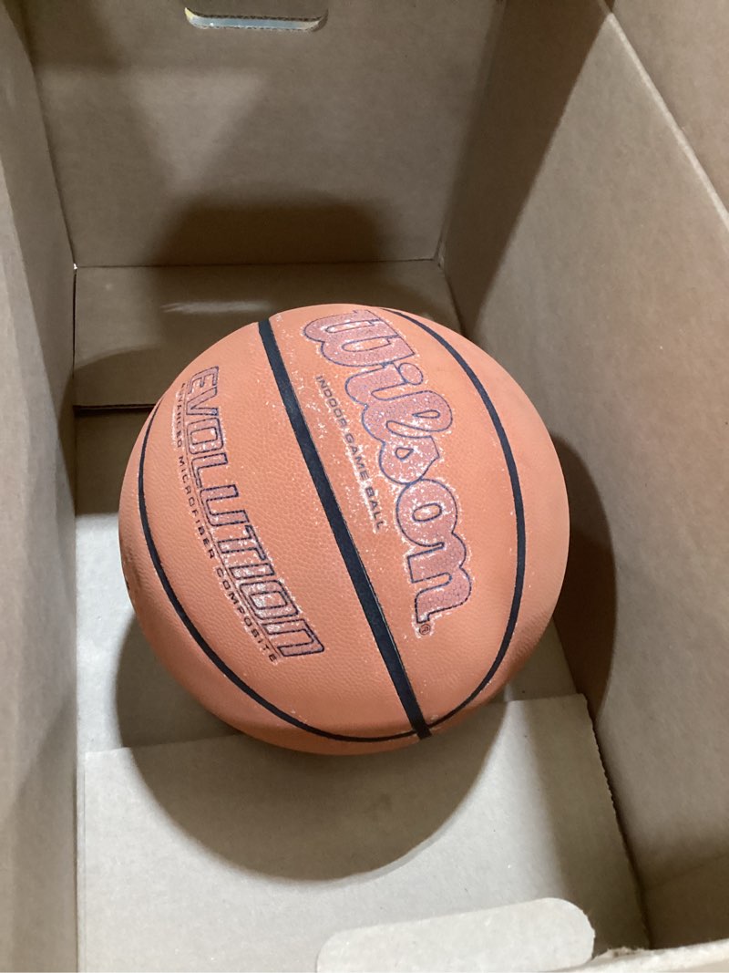 Condition photo showing As Is for wilson evolution basketballs brown - game ball size 6 - 28.5"