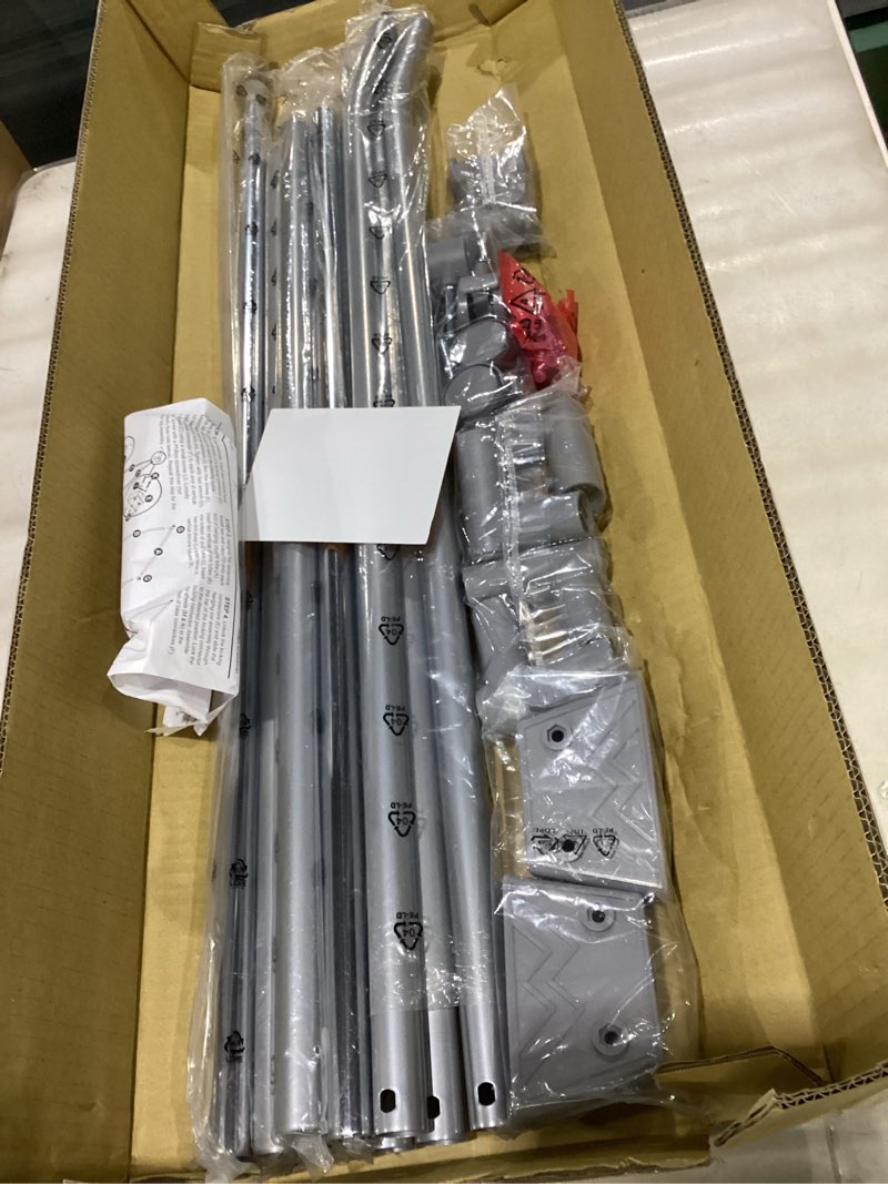 Condition photo showing Good Condition for whitmor foldable garment rack - rolling clothes rack - adjustable height - silver