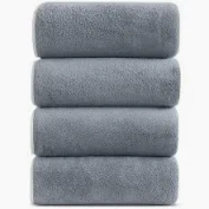 REDKISS 100% Cotton Bath Towels Set of 4, Extra Large Bath Sheets 27 X 59 Inches, 600 GSM, Quick Dry