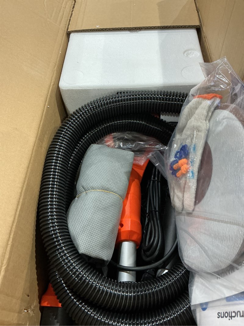 Condition photo showing Good Condition for drywall sander, 1000w popcorn ceiling removal tool, automatic drywall sander with vacuum dust collection, led light, 6 variable speed 800-2200rpm, foldable & extendable handle,15pcs sanding discs