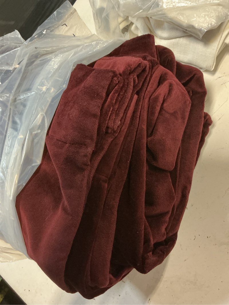 Condition photo showing Good Condition for cotton velvet true blackout curtain - single panel, 48x84, bordeaux