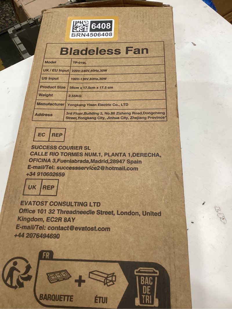 Condition photo showing Good Condition for bladeless tower fan,grey 