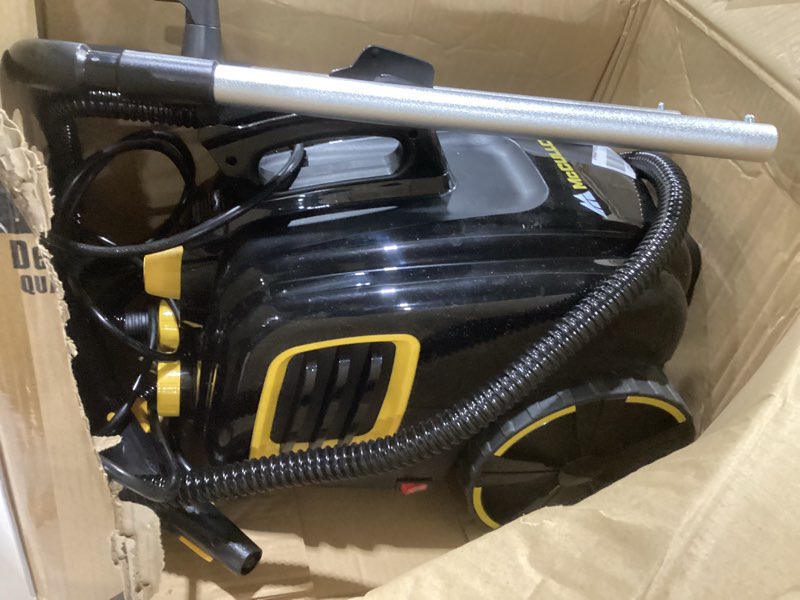 Condition photo showing As Is for mcculloch mc1385 deluxe canister steam cleaner, 2-hour runtime, chemical-free, 23 accessories: mop head, brushes & more - built for home, tile, carpet, furniture, & personal car detailing, not tested