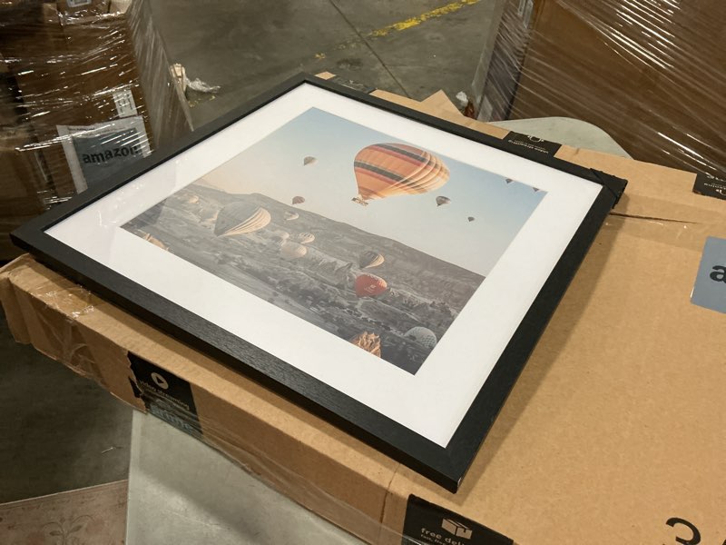 Condition photo showing Good Condition for jcjmy 18x18 picture frame black with 14x14 mat, display photo 14x14 with mat or 18 x 18 without mat, wall hanging large 18x18 poster frame with shatter resistant plexiglass, black black 18x18 inch