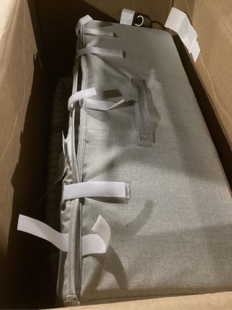 Condition photo showing New/Like New for gap babygap deluxe play yard, grey stripes