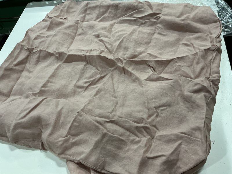 Condition photo showing As Is for european linen euro sham, euro, dusty mauve