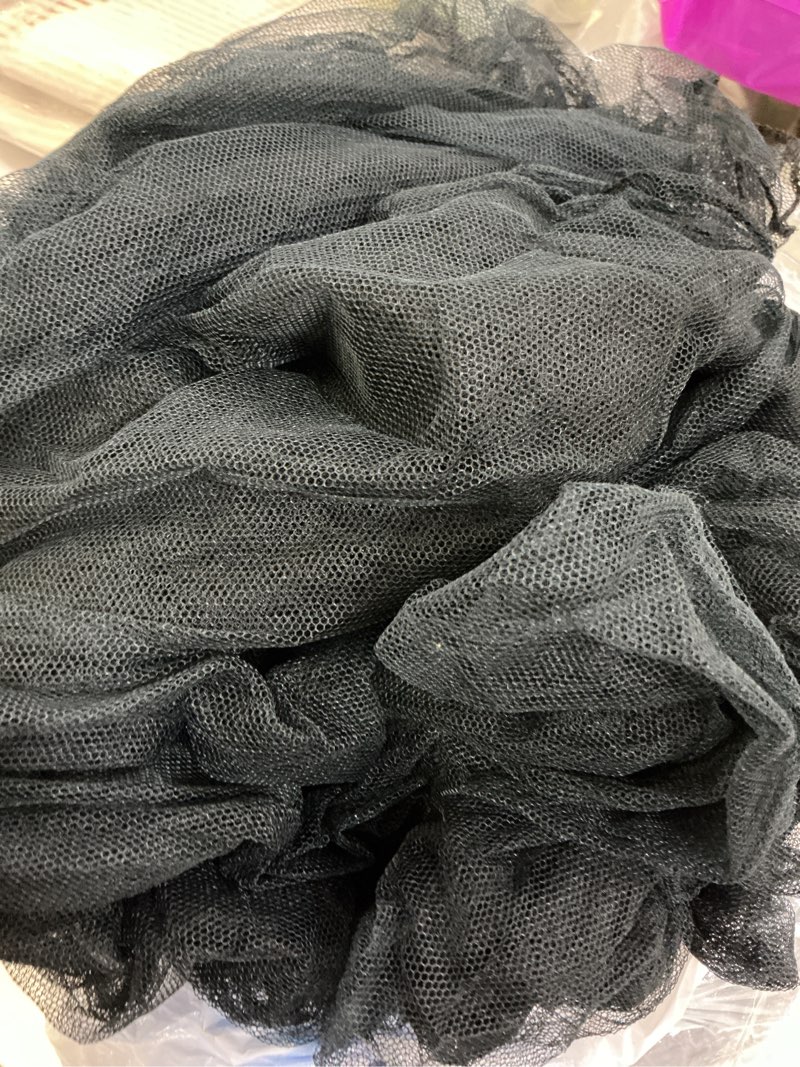 Condition photo showing As Is for vethin 4 corners post princess bed canopy curtain double layer cozy drape netting 4 opening mosquito net for girls & adults bedroom decoration accessories (double black, 78" w*86" l*82"*h/(king)) double black 78"w x 86"l (pack of 1)