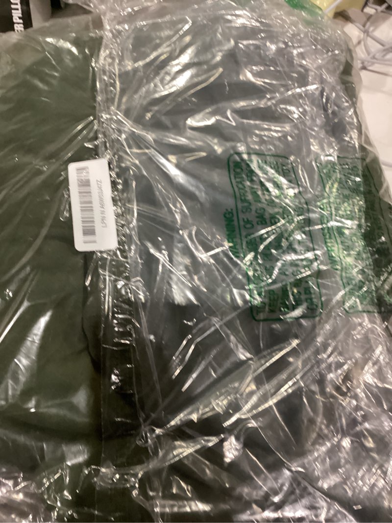 Condition photo showing As Is for ECOCOTT 3 Pieces Duvet Cover King 100% Washed Cotton 1 Duvet Cover with Zipper and 2 Pillowcases, Ultra Soft and Easy Care Breathable Cozy Simple Style Bedding Set (Avocado Green) Avocado Green (No Comforter) King (104"x90")