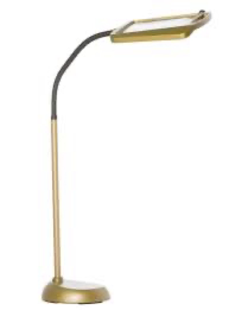daylight24 402039-55 full page 8 x 10 inch magnifier led illuminated floor lamp, gold