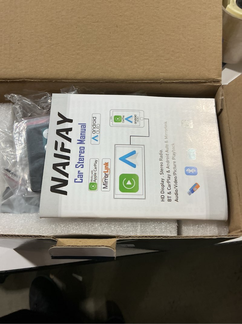 Condition photo showing Good Condition for naifay double din car stereo compatible with apple carplay and android auto, 7 inch hd touchscreen car radio car audio receivers, bluetooth, backup camera, mirror link, usb/aux/tf/subwoofer, fm radio with carplay & android auto
