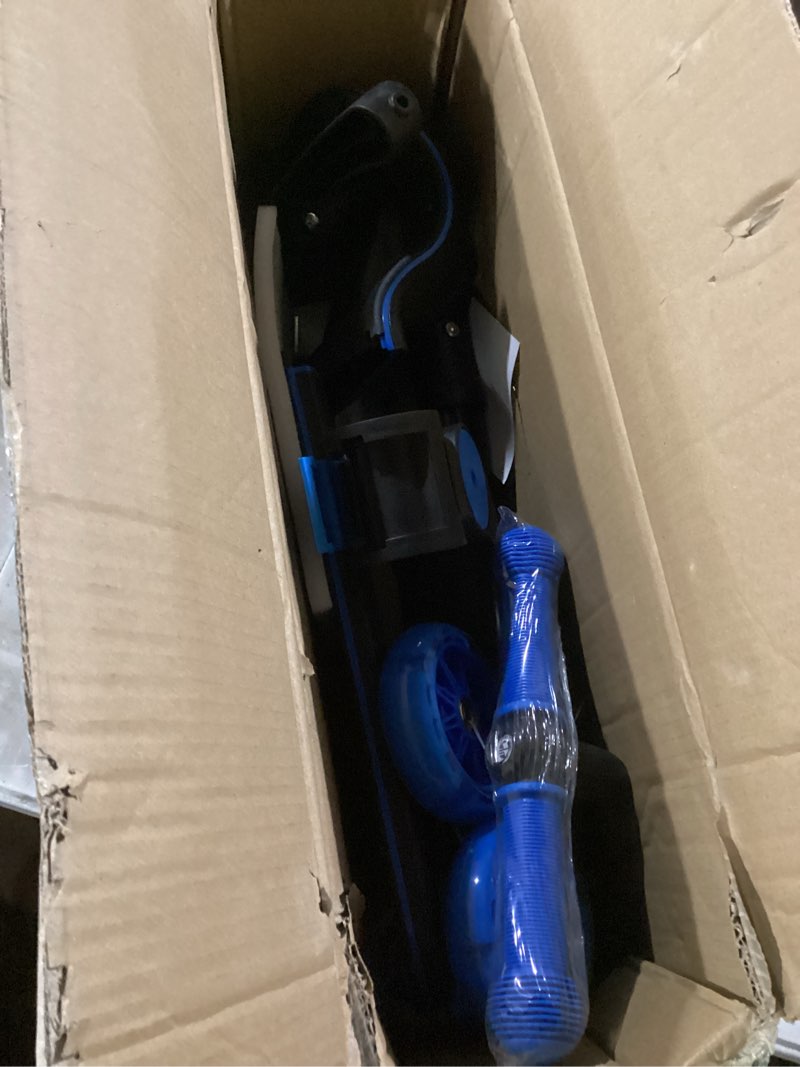 Condition photo showing As Is for gotrax ks3 pro folding kick scooter for kids, one key removable seat & 3 extra wide pu light-up wheels and anti-slip deck, adjustable height handlebar and lean-to-steer scooter for children aged 2-8 blue