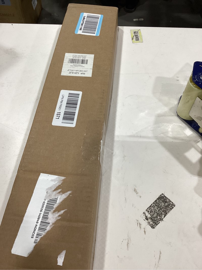 Condition photo showing Good Condition for LazBlinds No Tools No Drill Cordless Cellular Shades, Blackout Light Blocking Honeycomb Shades for Home, Thermal Insulation Blinds for Windows, 28" W x 48" H, White Blackout-white 28" W x 48" H