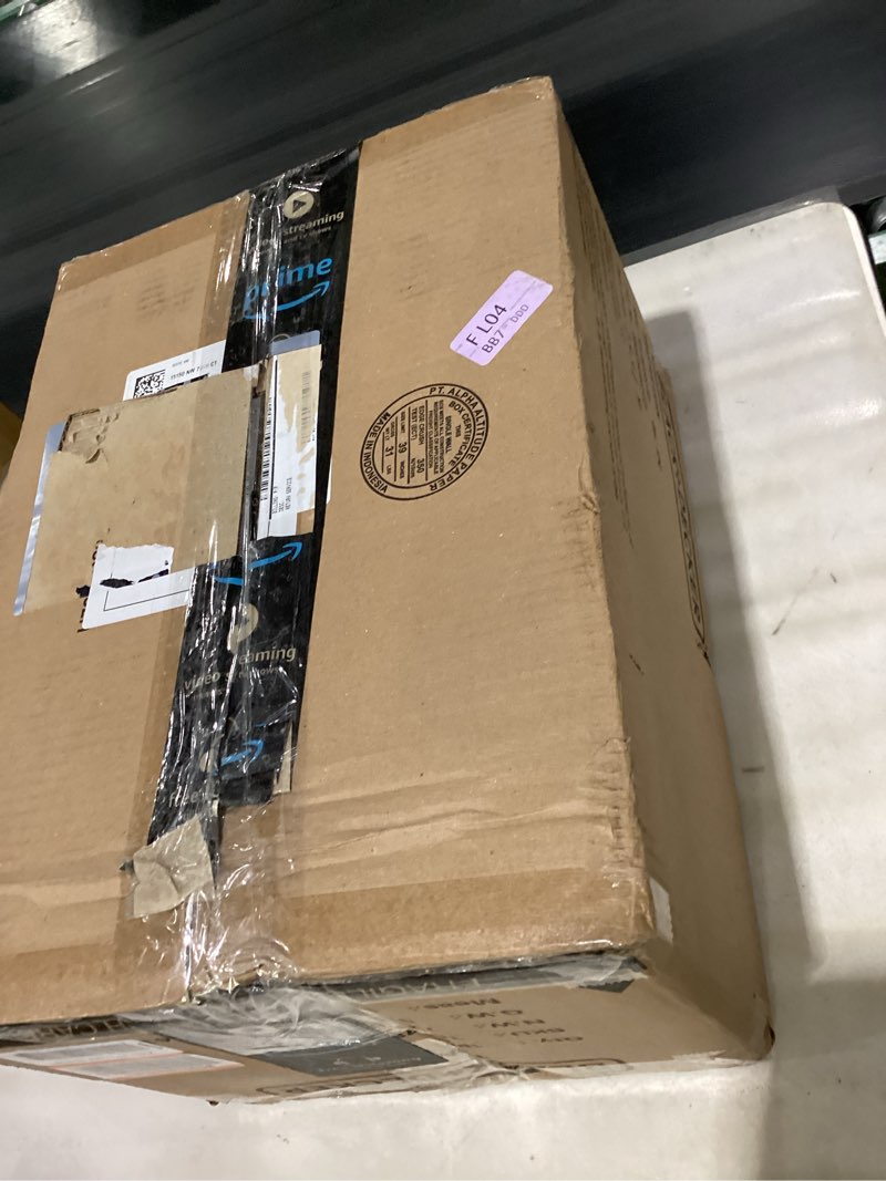 Condition photo showing Good Condition for refurbished/not tested* black+decker crisp 'n bake air fry countertop convection toaster oven, medium capacity, 4-slice, 5-in-1, fits 9” pizza, 30-min timer, bake, broil, air fry, toast, keep warm, stainless steel