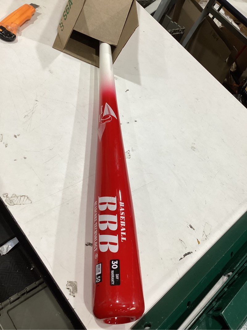 Condition photo showing Good Condition for bamboobat by pinnacle sports equipment inc. adult quadcore bamboo baseball bat with cupped end - 30 day warranty white handle/red barrel 31 inch/28 ounce