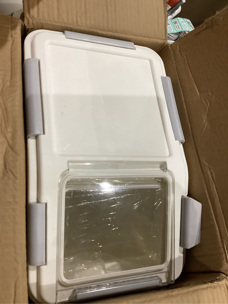 Condition photo showing Good Condition for LISM 2 Pack Dog Food Storage Container with Scoop,Large Airtight Pet Dog Food Bin,Container for Dog Treats Rice,Dog Cat Dry Food Bin,Baking Supplies,Flour,Rice,Kitchen Pantry Cereal(10 LB) 10 LB(2 Pack)